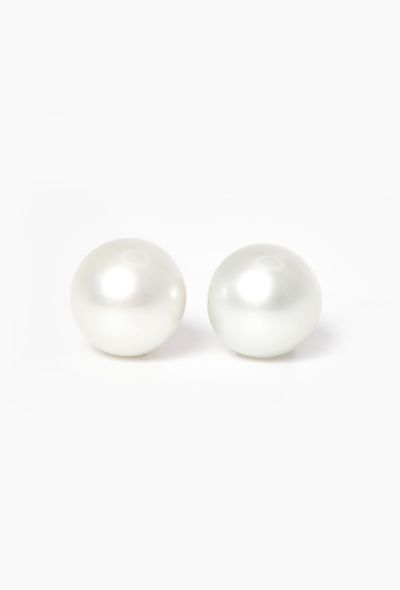 Modern Fine Jewelry 18k White Gold & Cultured Pearl Earrings - 2