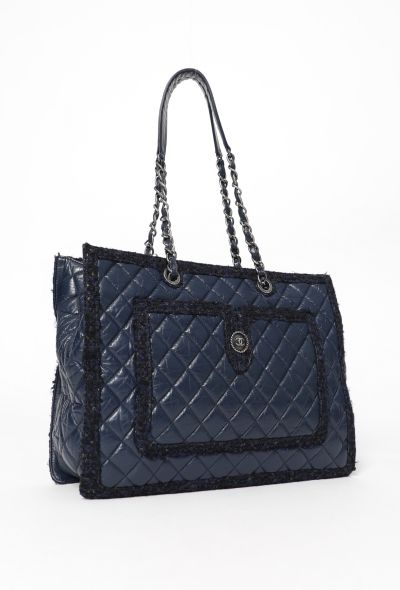 Chanel Tweed Trim Shopping Tote Bag - 2