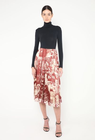 Céline S/S 2018 Factory Print Silk Skirt - 1