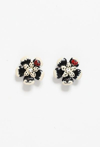 Chanel Ladybug 'CC' Clip Earrings - 1