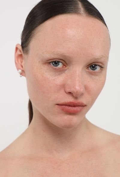 Vintage Fine Jewelry 18k White Gold & Cultured Pearl Earrings - 2