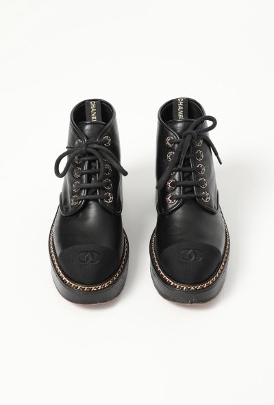 Chanel 2020 Chainlink Leather 'CC' Boots - 1