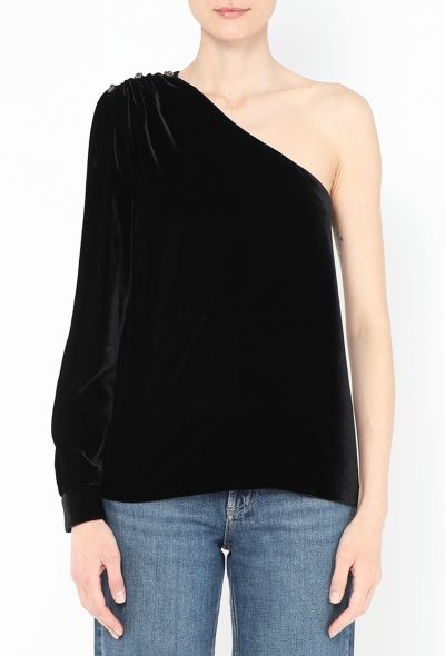 Chloé 2019 One-Shoulder Velvet Top - 1