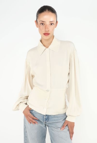 Hermès '90s Fluted Silk Blouse - 1