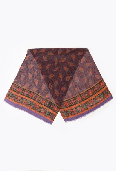 Saint Laurent Vintage Floral Paisley Scarf - 2