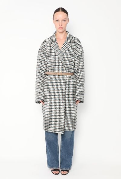 Loro Piana 2020 Belted Cashmere Houndstooth Coat - 1