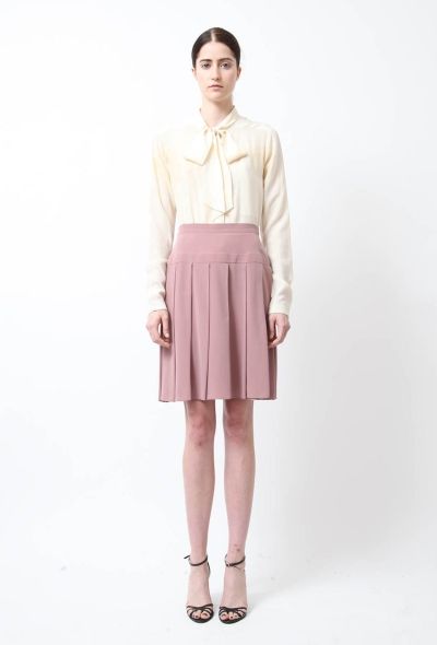 Chanel Mauve Pleated Silk Skirt - 1