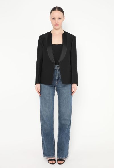Saint Laurent Collarless Smoking Blazer - 2