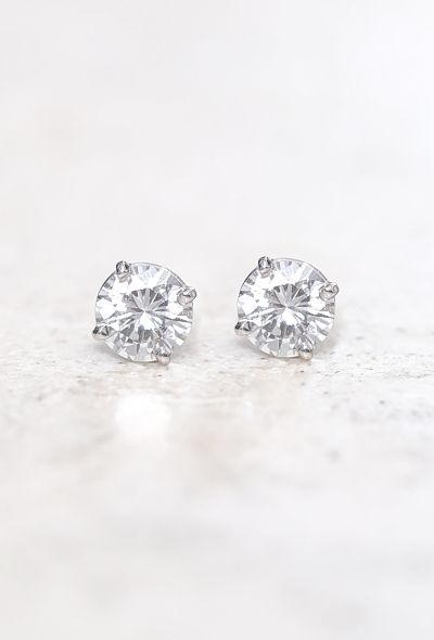 Vintage Fine Jewelry 18k White Gold & Diamond Earrings - 1