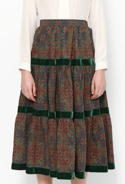 Saint Laurent Late '70s Printed Peasant Skirt - 2