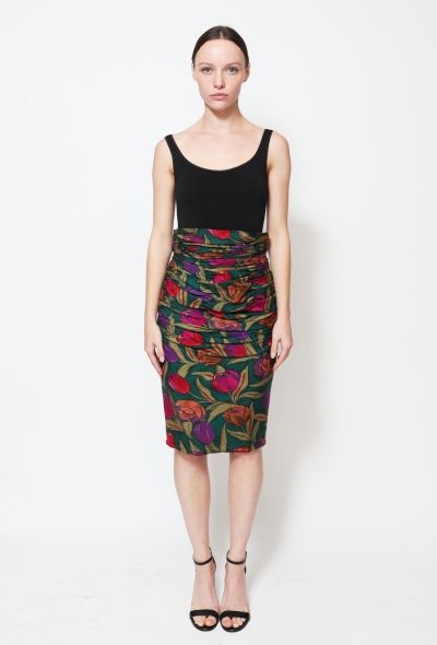 Emanuel Ungaro Vintage Ruched Floral Skirt - 1