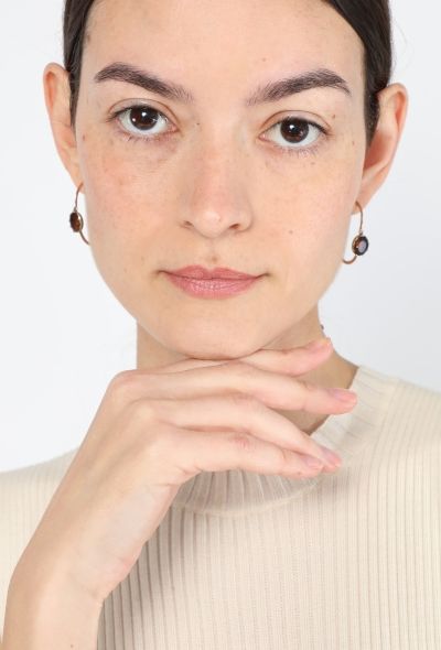 Vintage Fine Jewelry 18k Yellow Gold & Gemstone Earrings - 2