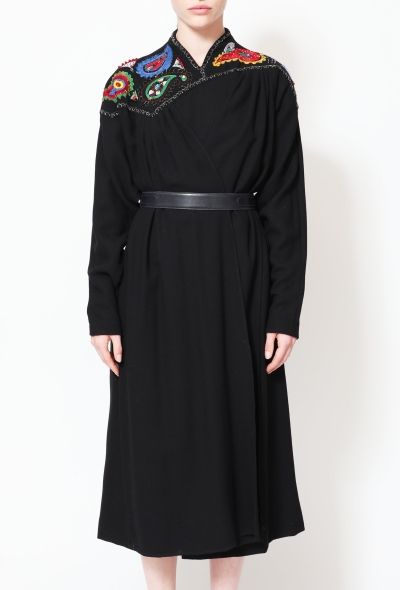 Exquisite Vintage Iconic Emmanuelle Khanh Paisley Embroidered Dress - 2