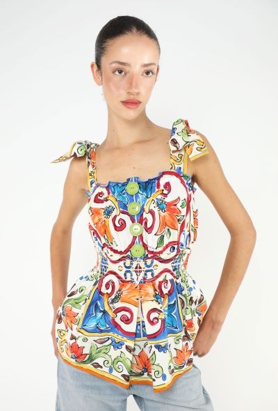 Dolce & Gabbana 2018 Majolica Cotton Top - 1