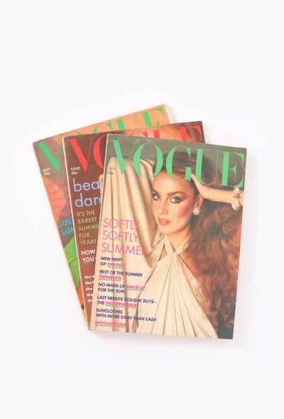 VOGUE UK 1976 Jerry Hall Issue Trio - 1