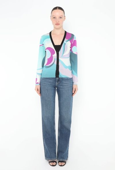 Emilio Pucci Abstract Silk Knit Cardigan - 2