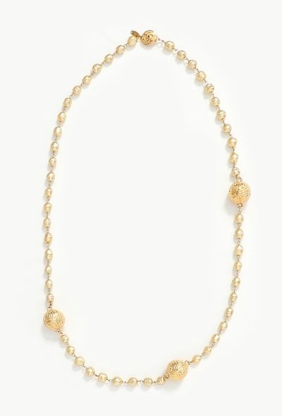 Chanel 1985 Pearl Embossed Charm Sautoir - 1