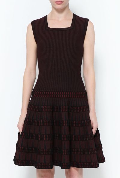 Alaïa Textured Skater Dress Burgundy red - 2