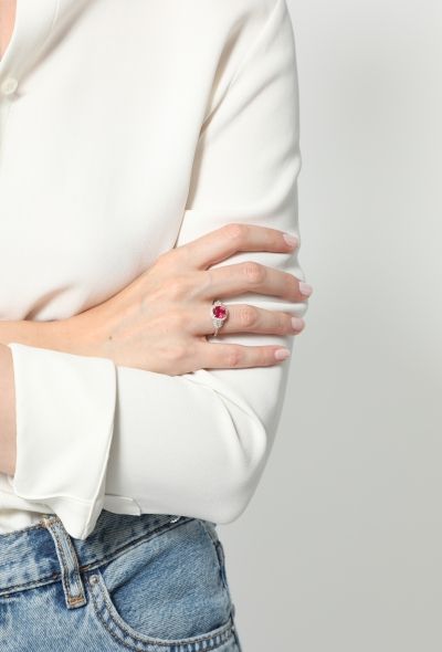 Modern Fine Jewelry 18k Gold, Pink Tourmaline & Diamond Ring - 2