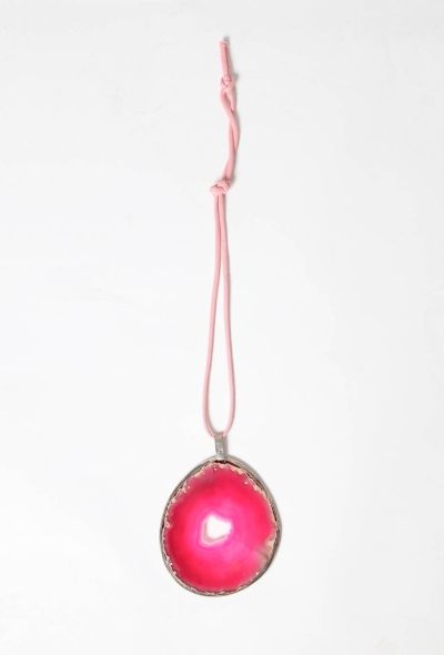 Exquisite Vintage Pink Geode Pendant - 2