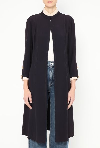 Chanel Haute Couture 1975 Bicolor Silk Emblem Coat - 2