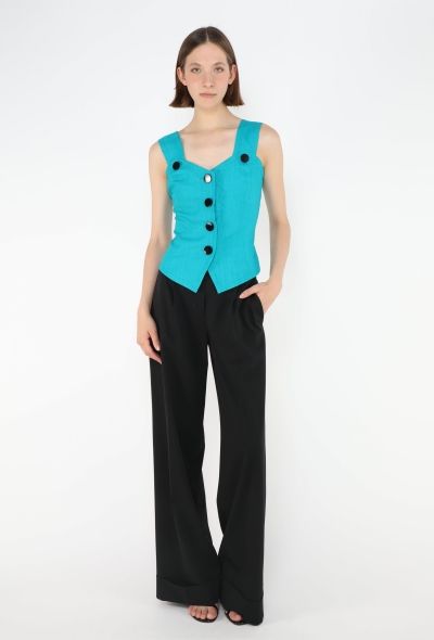 Saint Laurent '90s Linen Bustier Top - 2