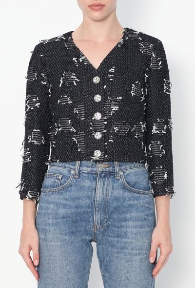 Chanel S/S 2015 Frayed Patchwork Jacket - 1