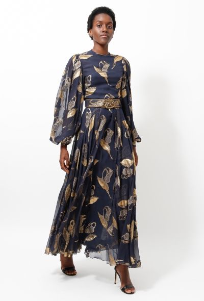 Galanos '80s Lamé Embroidered  Ensemble - 1