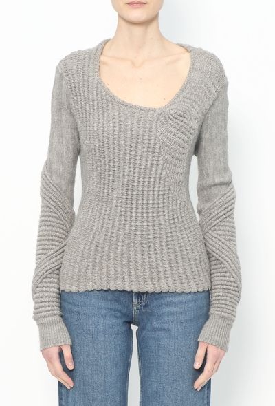 Balenciaga F/W 2004 Ribbed Herringbone Sweater - 1