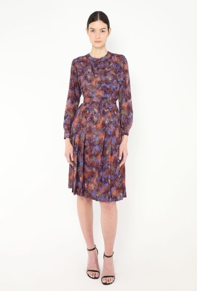 Saint Laurent 1973 Abstract Floral Pleated Ensemble - 1