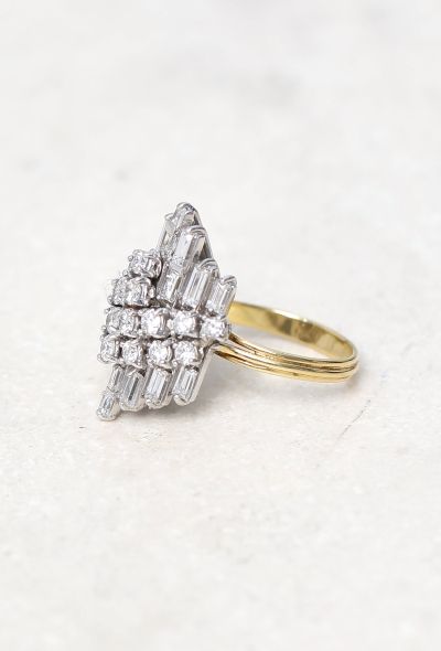 Vintage & Antique 18k Gold & 3 Carats Diamond Ring - 2