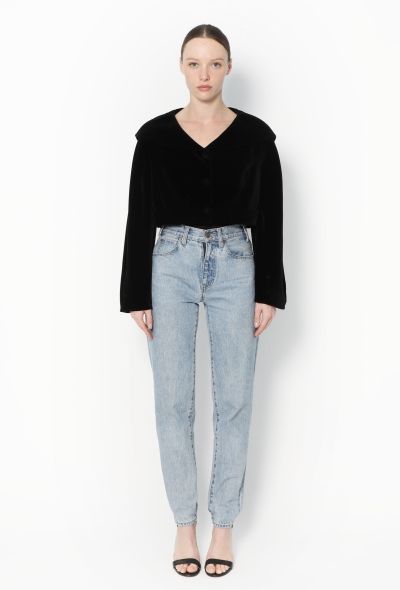 Thierry Mugler '80s Cropped Velvet Jacket - 2