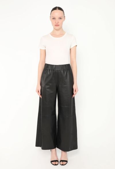 Loewe F/W 2019 Wide-Leg Lambskin Trousers - 1