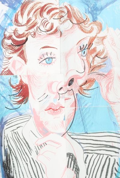 Vintage Objects & Decor Original 1986 David Hockney Cubist Vogue Poster - 2