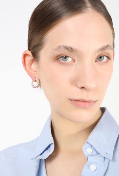 Tiffany & Co 18k Rose Gold & Diamond T1 Open Hoop Earrings - 2