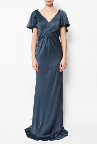 John Galliano Early 2000s Beaded Charmeuse Gown - 2