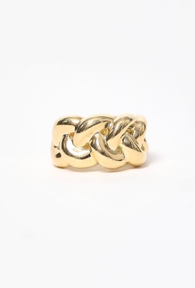 Vintage Fine Jewelry 1980s 18k Yellow Gold Braided Ring - 1