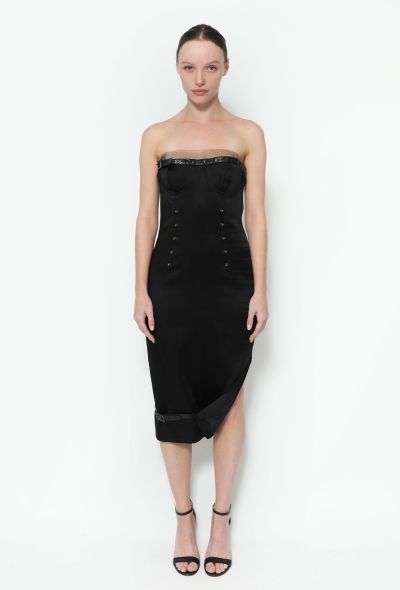 Dior 2001 Leather Trim Bustier Dress - 1