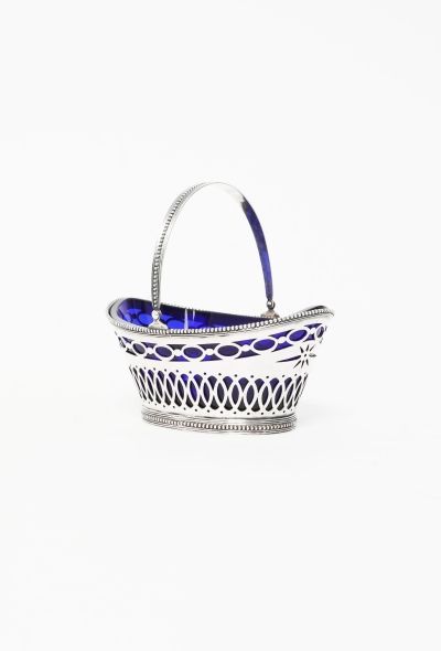 Vintage Objects & Decor 30s Silver Cobalt Mini Basket - 1