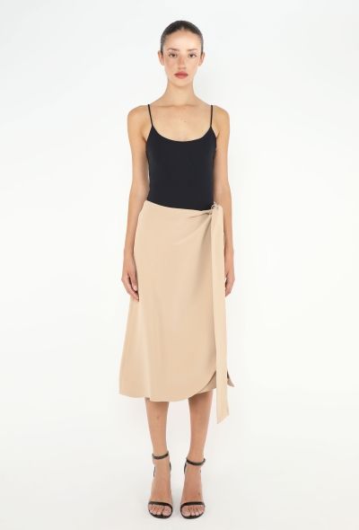 Céline Belted Silk Wrap Skirt - 1