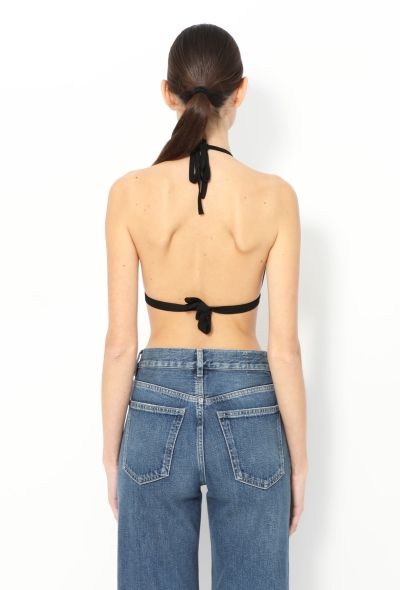 Chanel 1995 Black Ribbed Bralette - 2