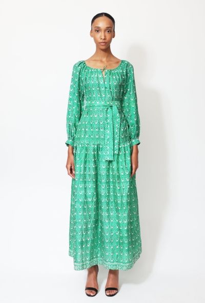 Treacy Lowe '70s Bohemian Belted Silk Dress - 1