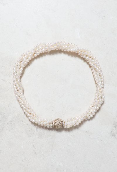 Vintage Fine Jewelry Mathon 18K Gold, Cultured Pearl and Diamond Necklace - 1