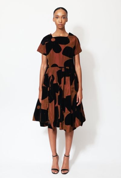 Comme des Garçons 2022 Velvet Floral Taffeta Dress - 1