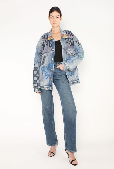 Balenciaga 2018 Hand-Painted Denim Jacket - 1