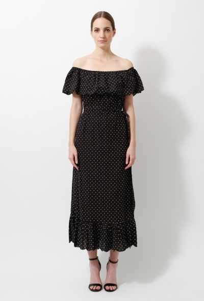 Polkadot Ruffled Cotton Dress - 1