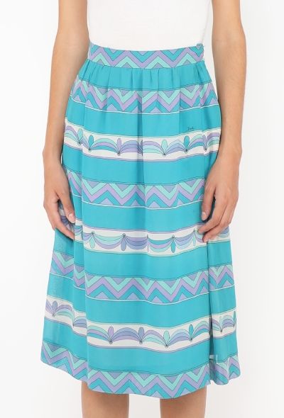 Emilio Pucci '70s Abstract Georgette Skirt - 2