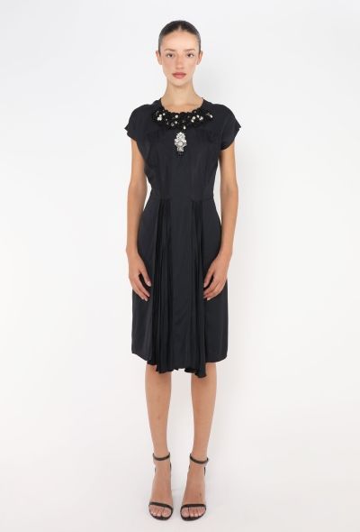 Prada 2009 Embellished Bib Satin Dress - 1