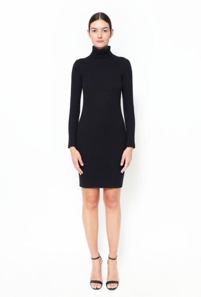 Ribbed Turtleneck Knit Dress - 2