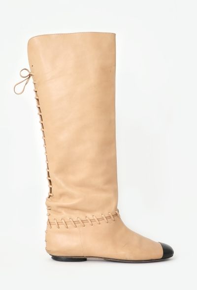 Chanel Resort 2011 Leather Lace-Up Boots - 1
